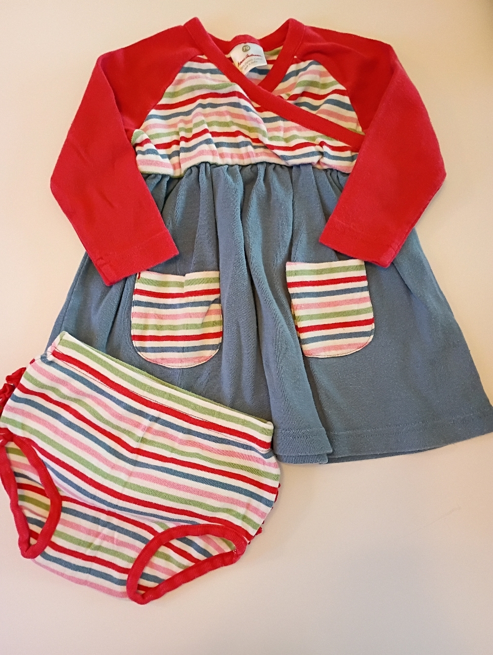 Hanna Andersson Red and Blue Striped Baby Casual Dress